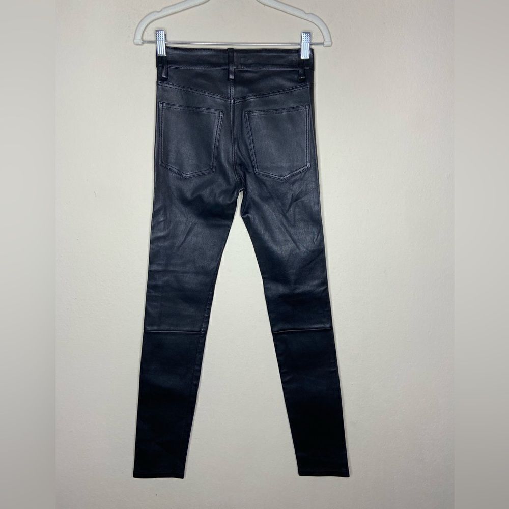Anine Bing The Jagger Lamb Leather Genuine Skinny Black Pants Size XS - Picture 5 of 6